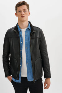 Edward Black Leather Jacket Regency