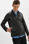 Edward Black Leather Jacket Regency