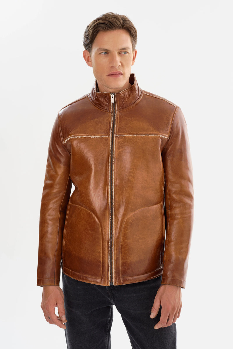 Edward Cognac Leather Jacket Regency