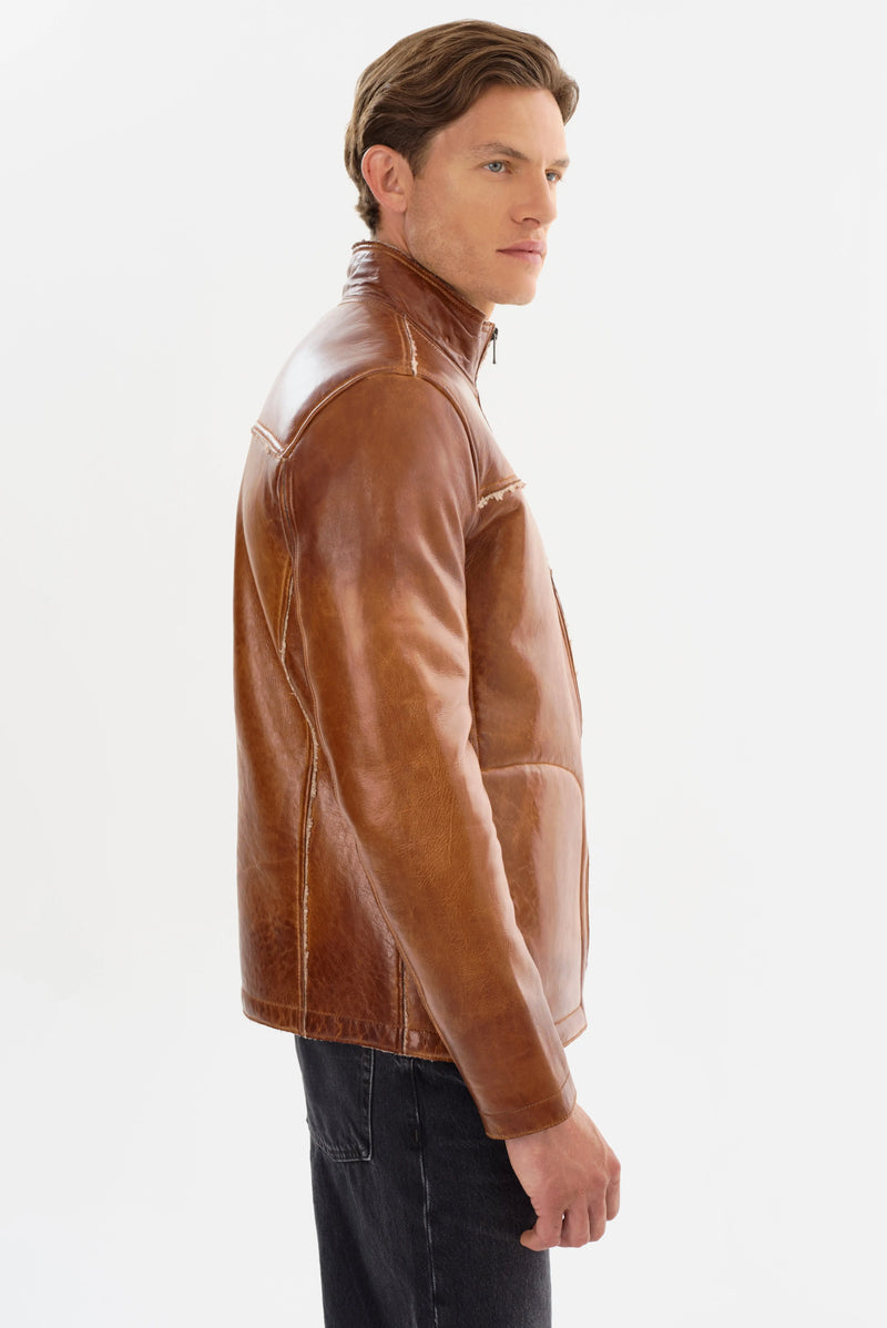 Edward Cognac Leather Jacket Regency