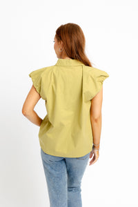 Citrine Poplin Bubble Top