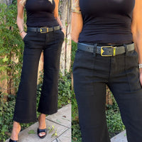 Eden Black Cropped Wide Leg Pants