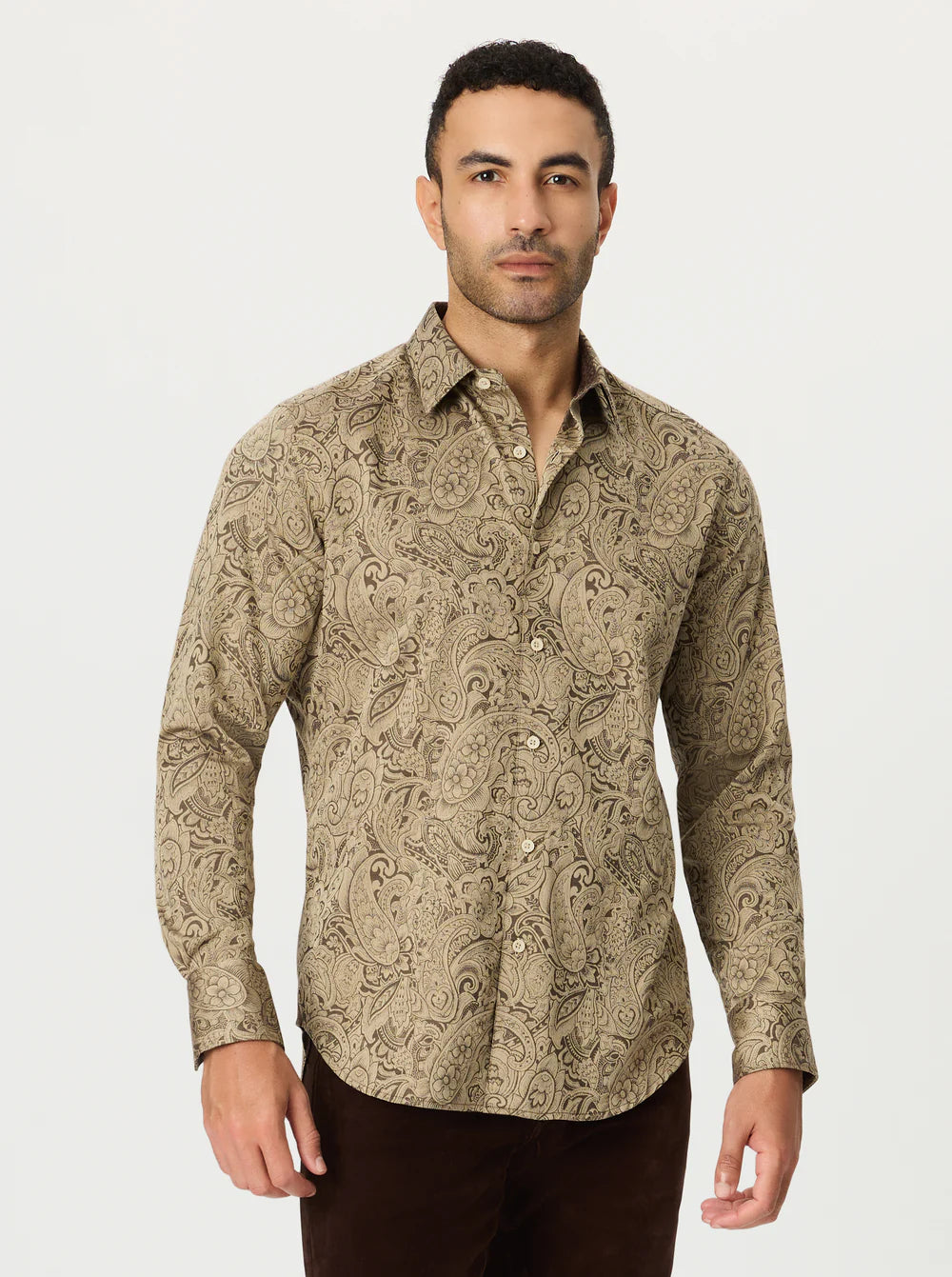 Hudson Khaki Paisley Sport Shirt