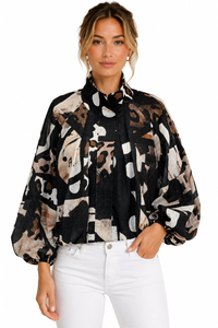 COLLAGE ART BALLOON SLV FULL ZIP JACKET