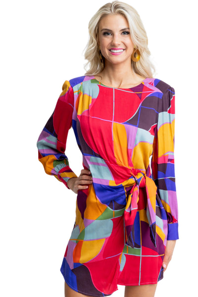 Multi Mosaic Wrap Dress