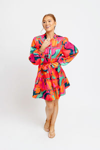 Satin Swirl Tie Dress