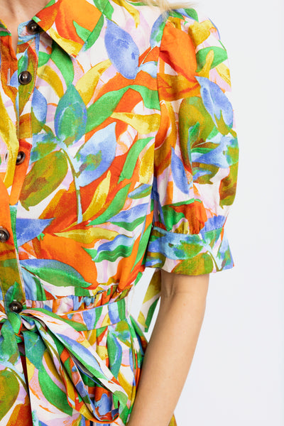 Tropical Island Maxi Shirt Dress