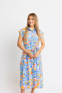 Santorini Pocket Shirt Dress Maxi