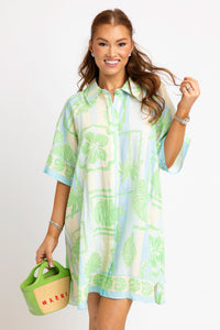 SEA SHELL STRIPE SHIRT DRESS