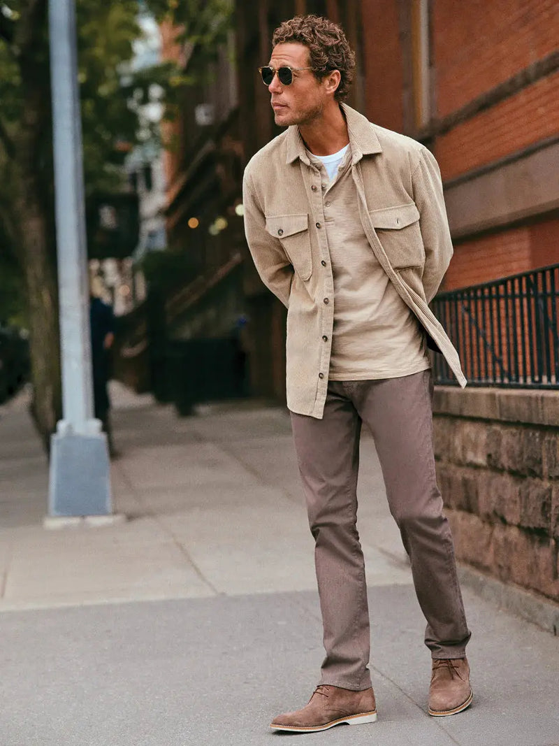 Straight Leg Pants - Coffee Diagonal 34 Heritage