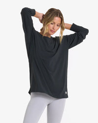 Long-Sleeve Feather Tee - Washed Black