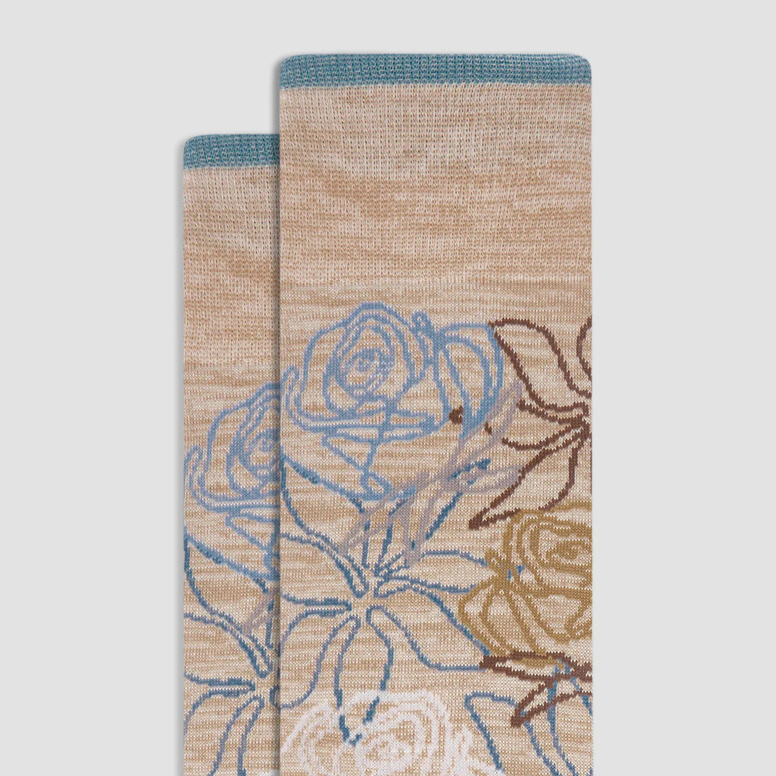 Floral Mid-Calf Socks - Sand Bugatchi