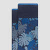 Monstera Leaf Mid-Calf Socks - Navy