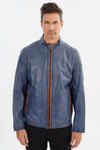 Gerry Moto Jacket - Blue / Cognac Regency