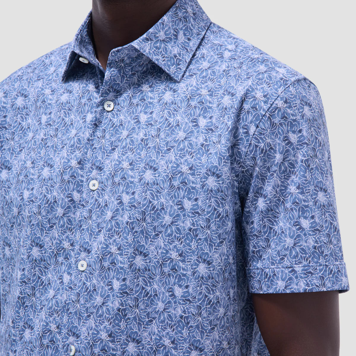 Miles Floral OoohCotton® Short-Sleeve Shirt Bugatchi