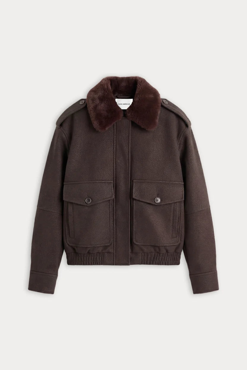 Better Than Leather Bomber Jacket - Espresso