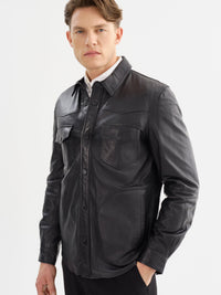 Grant Leather Jacket- Black