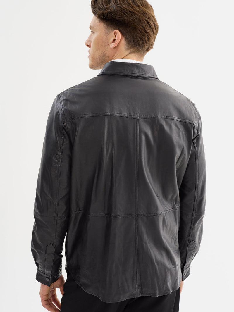 Grant Leather Jacket- Black