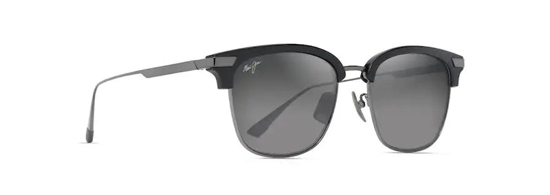 Kalaunu Asian Fit - Shiny Black with Dark Silver Maui Jim