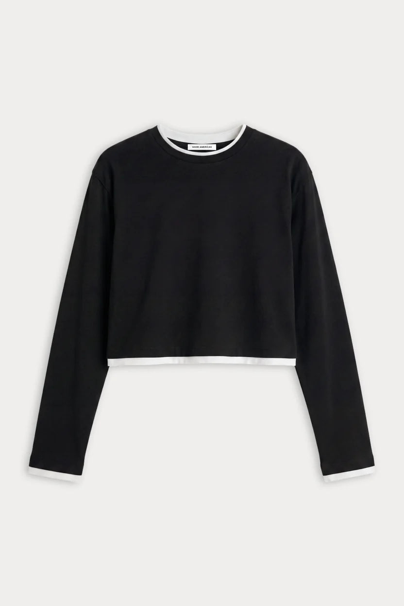 The Long Sleeve Layered Tee - black