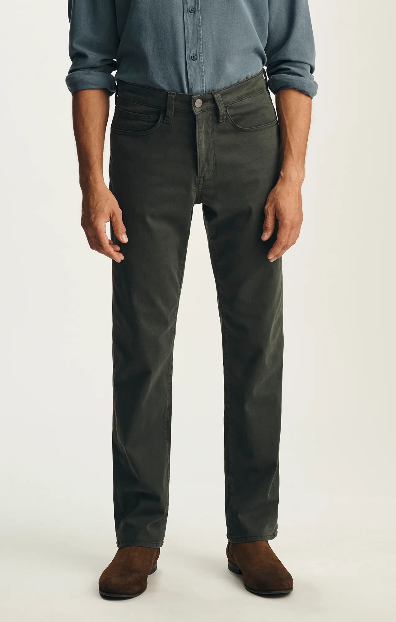 Relaxed Straight Leg Pants -  Deep Teal Twill