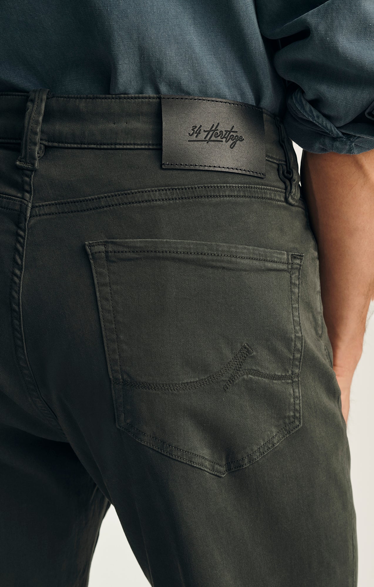 Relaxed Straight Leg Pants -  Deep Teal Twill