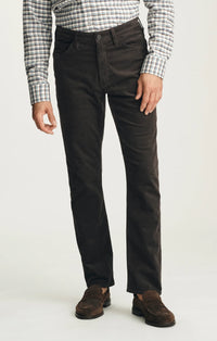 Relaxed Straight Leg Pants - Brown Diagonal Luxe