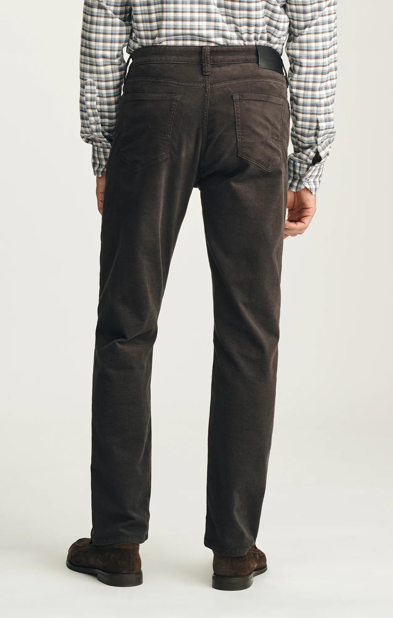 Relaxed Straight Leg Pants - Brown Diagonal Luxe