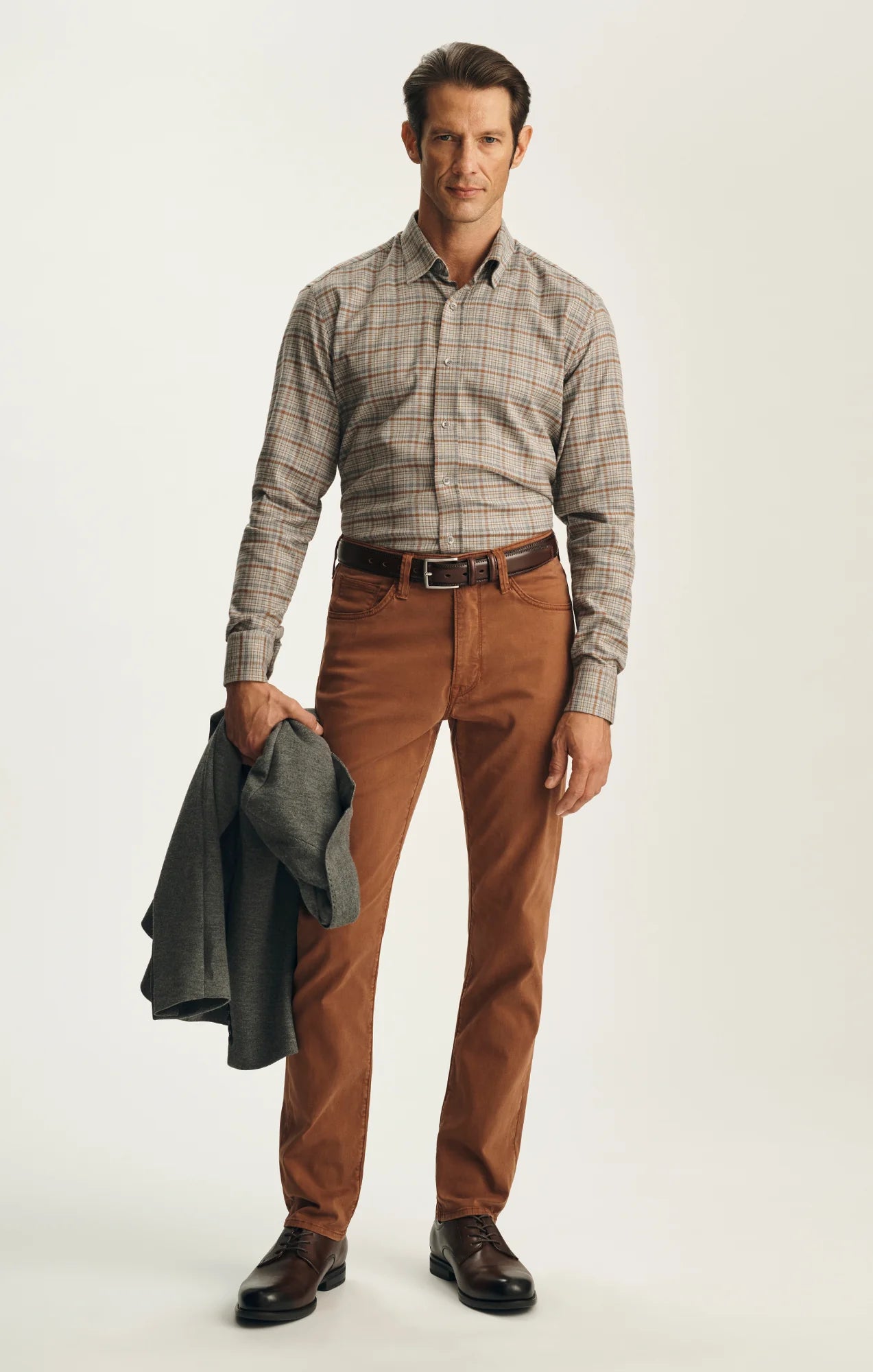 Relaxed Straight Leg Pants - Terracotta Twill