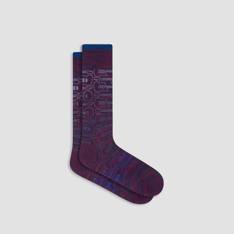 Guitar Mid-Calf Socks - Bordeaux Bugatchi