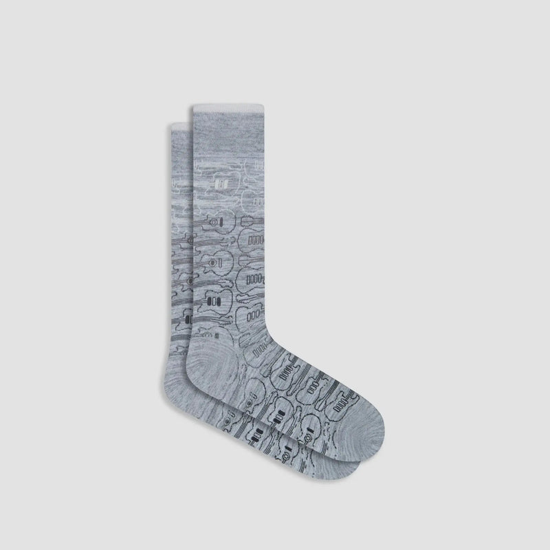 Guitar Mid-Calf Socks - Cement Bugatchi