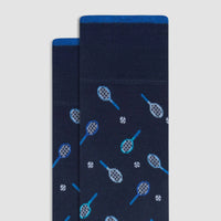 Tennis Mid-Calf Socks - Navy Bugatchi
