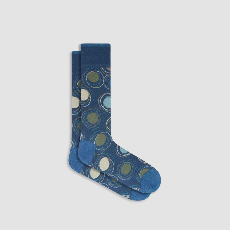 Abstract Circles Mid-Calf Socks - PEACOCK Bugatchi