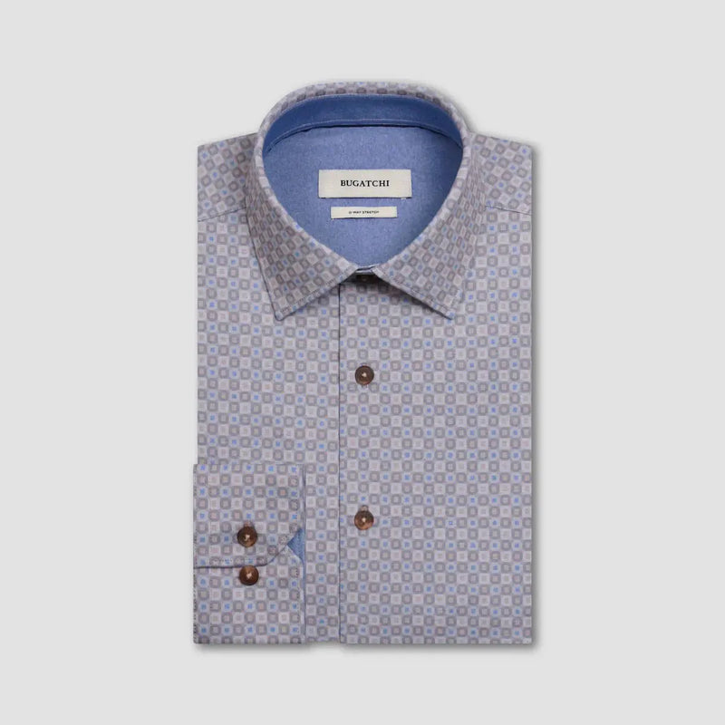 Jimmy Double-Sided Geometric & Solid OoohCotton® Shirt Bugatchi