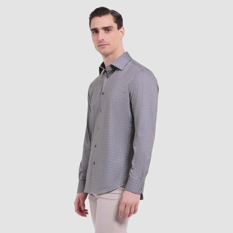 Jimmy Double-Sided Geometric & Solid OoohCotton® Shirt Bugatchi