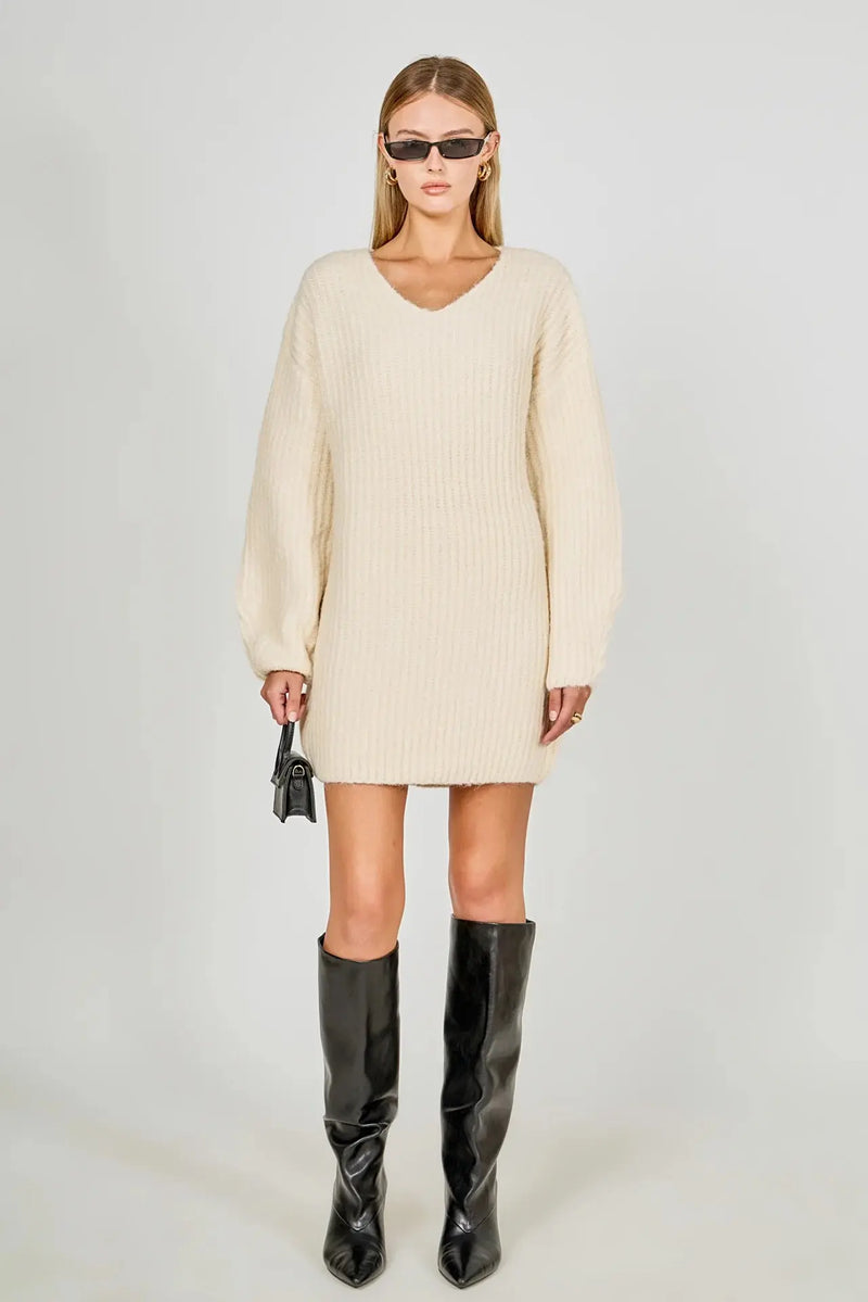 Chunky Rib Oversized Mini Dress ENDLESS ROSE