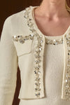 Boucle Knit Jewel Trim Cardigan ENDLESS ROSE