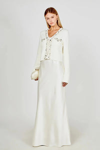 Boucle Knit Jewel Trim Cardigan ENDLESS ROSE