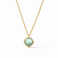 Honeybee Solitaire Necklace - Iridescent Aquamarine Blue