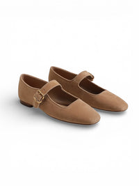 Michaela Mary Jane Flat - Cypress Tan Suede