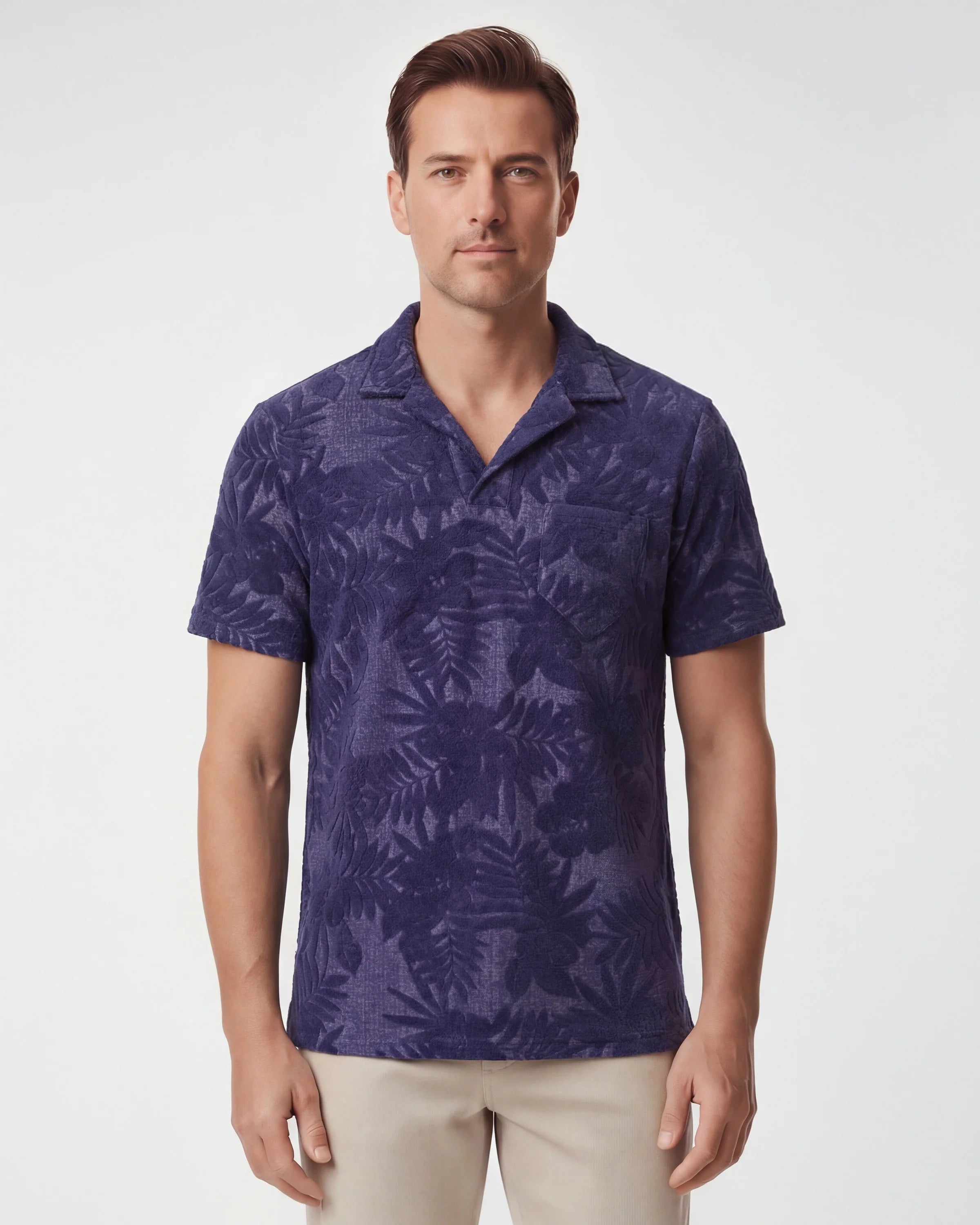 Johnny Towel Polo Shirt - Navy