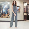 Shimmer Sequin - Wide Leg Pant - Silver Pinstripe