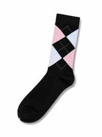 Pink & White Argyle Socks