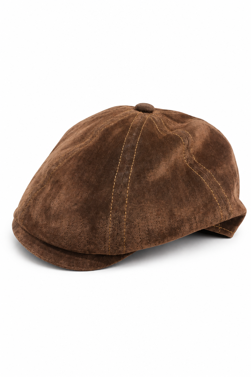 Retro Velvet Flat Cap - Brown