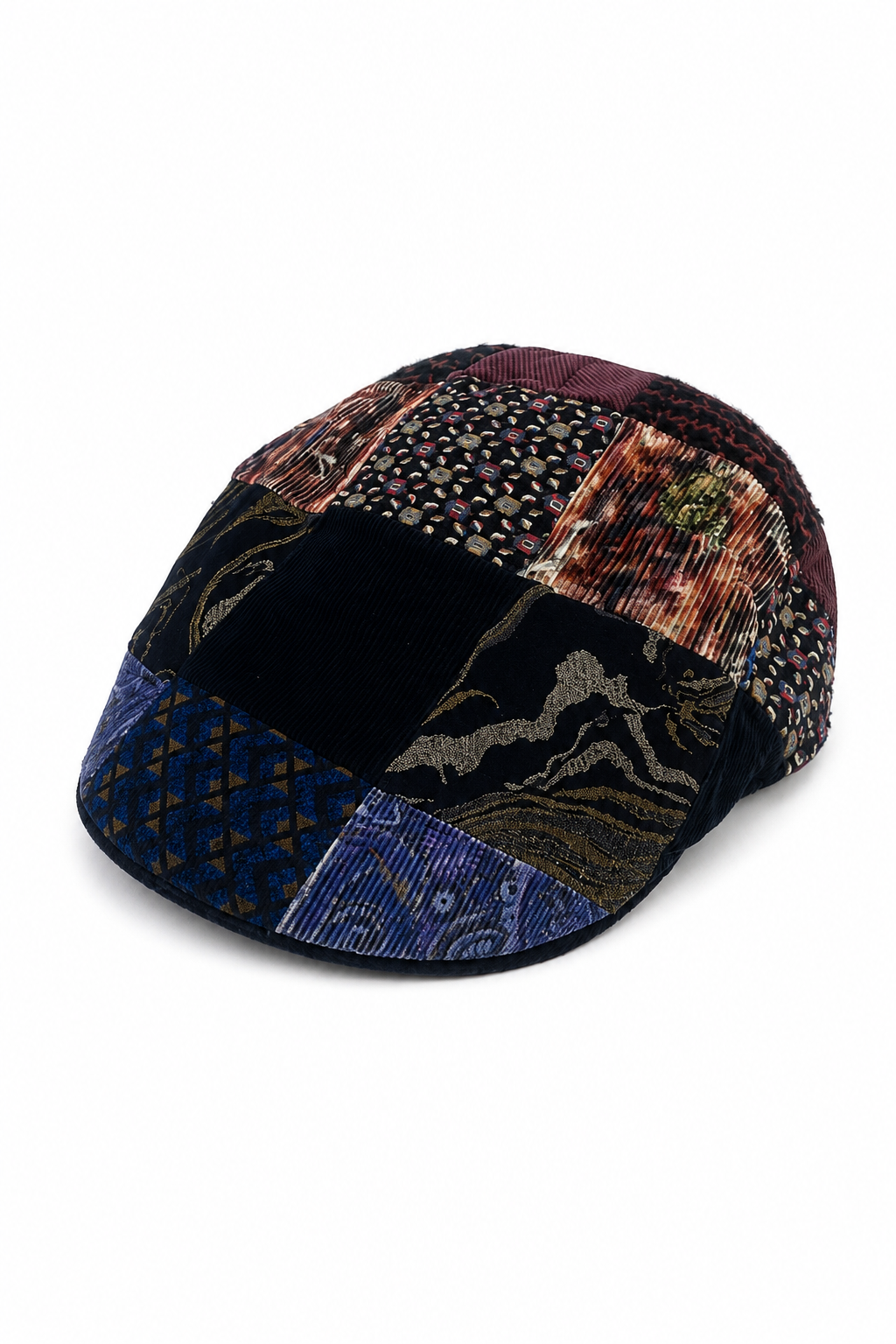 Wool Patchwork Flat Cap