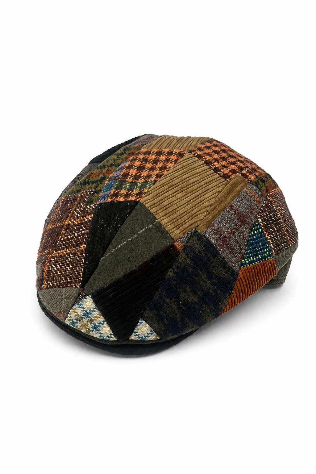 Wool Patchwork Flat Cap