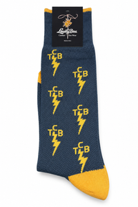 Elvis "TCB" Socks - Blue & Gold