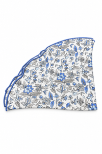 Beige Floral Silk Pocket Round