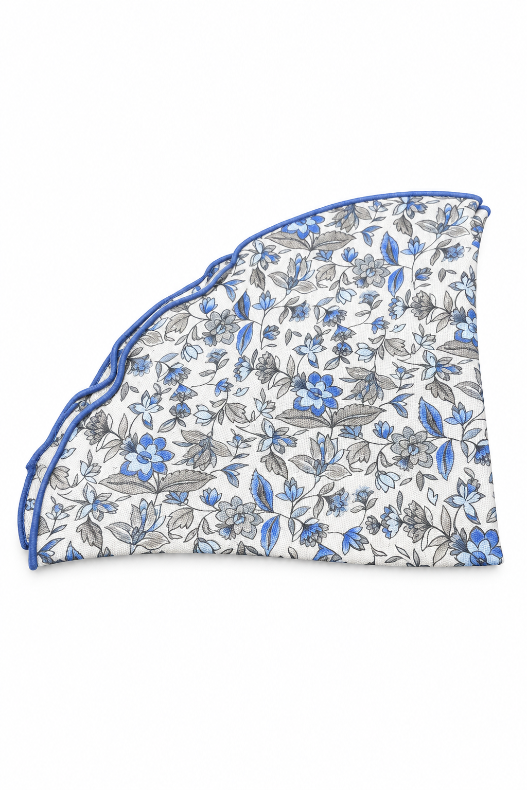 Beige Floral Silk Pocket Round