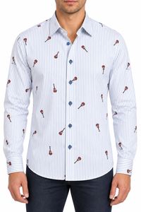 Pinstripe Guitar Sport Shirt